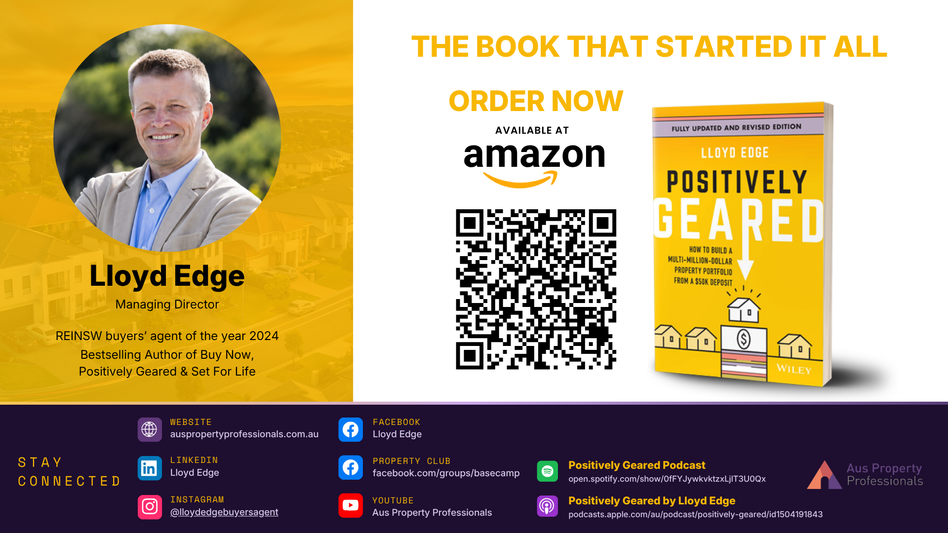 Lloyd Edge and Positively Geared desktop author card