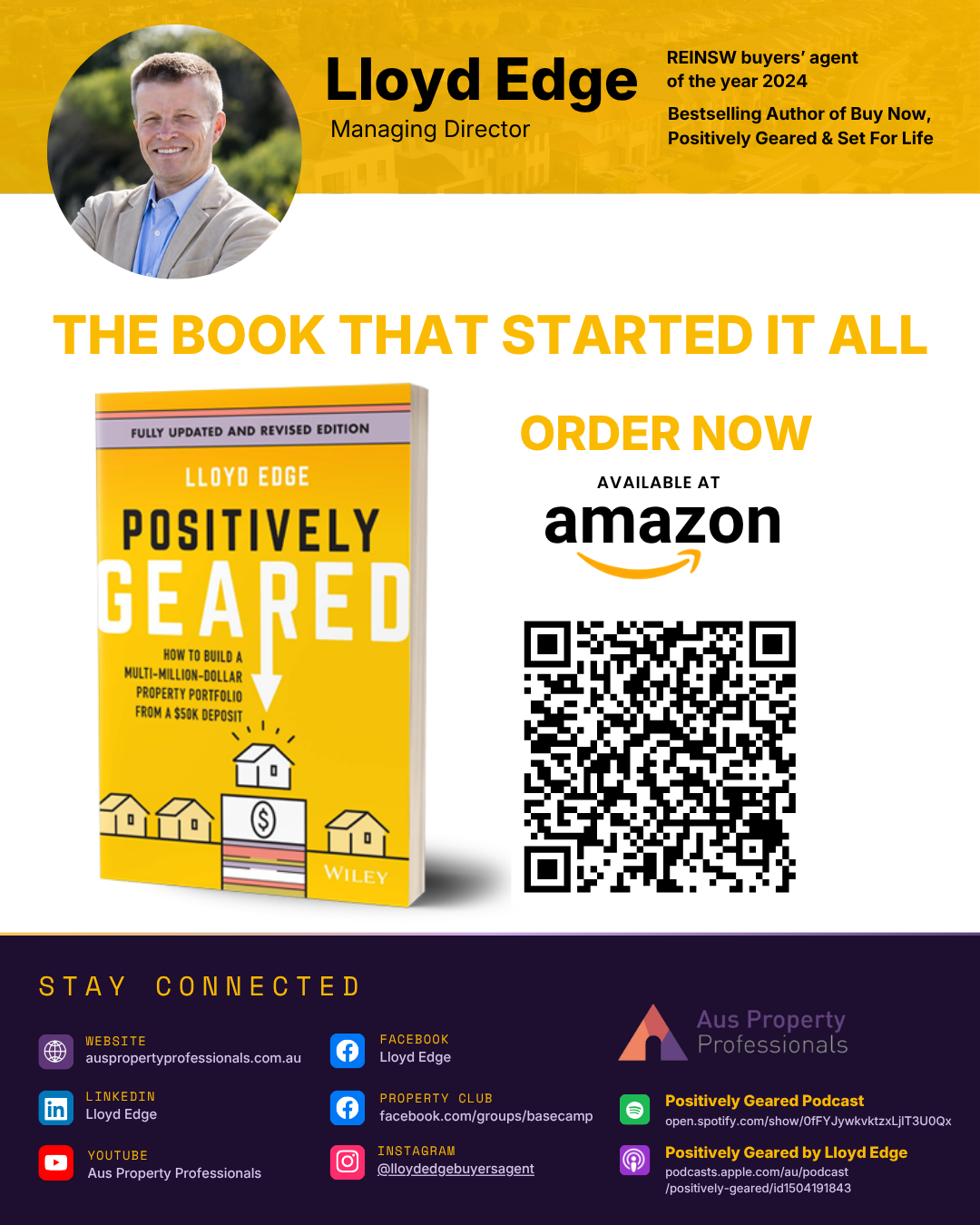 Lloyd Edge and Positively Geared mobile author card